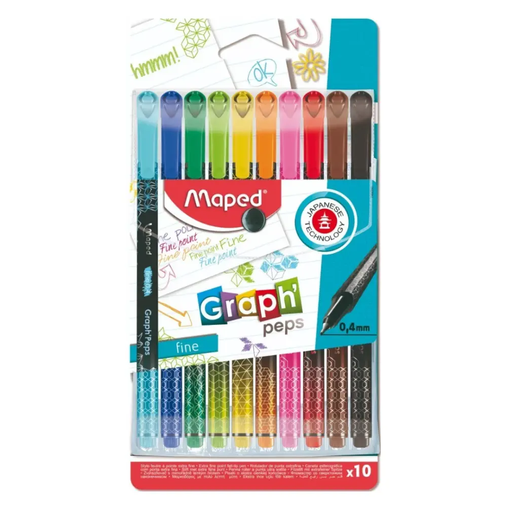 ROTULADOR GRAPH PEPS 749050 ESTUCHE DECORADO C/10 PZAS.