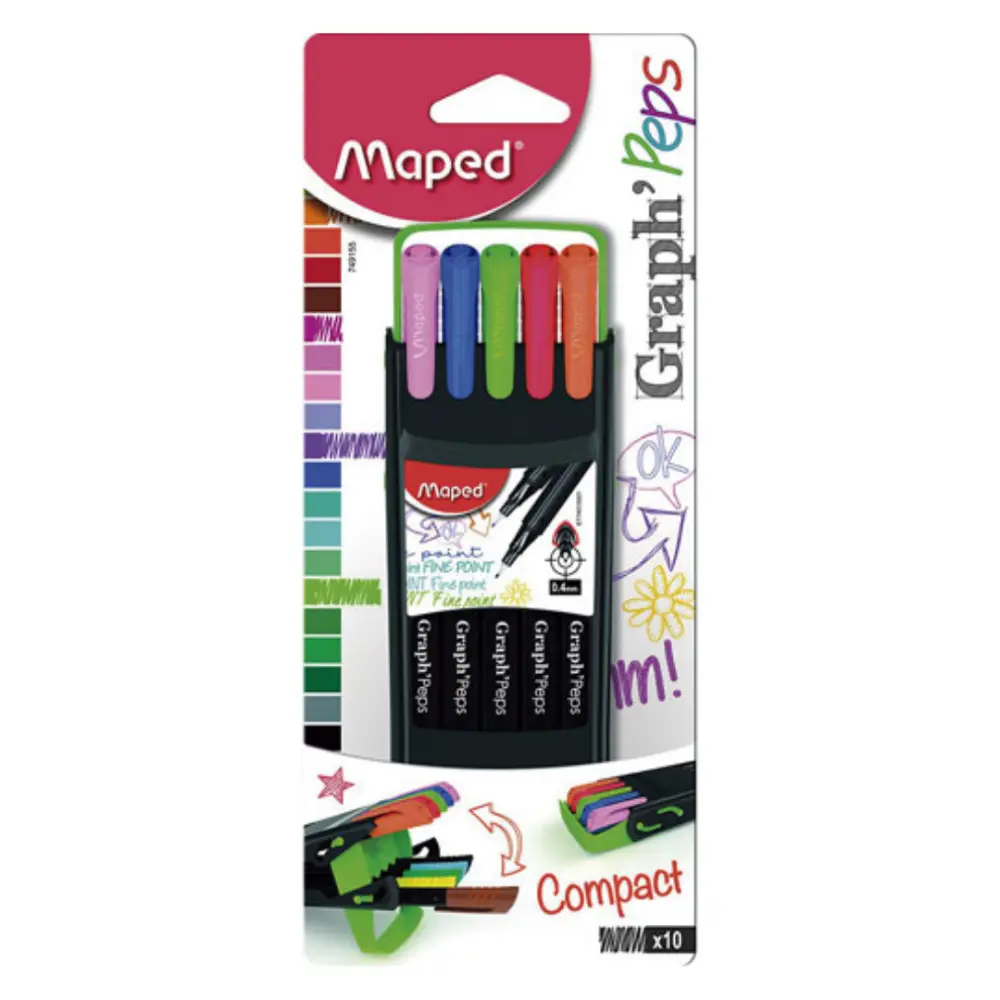 ROTULADOR GRAPH PEPS 749155 COMPACT ESTUCHE C/10 PZAS.