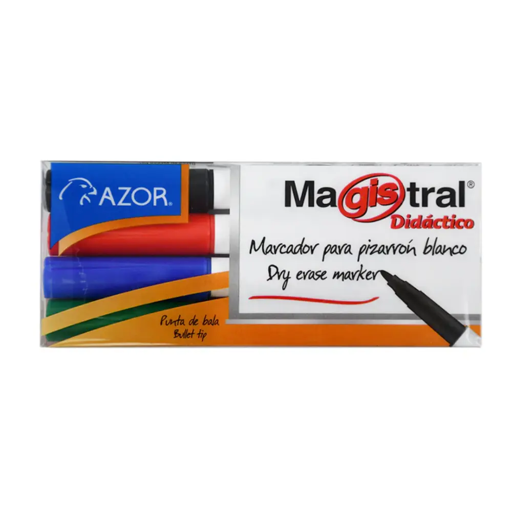 MARCADOR MAGISTRAL DIDACTICO P/FINO PTE. C/4 PZAS