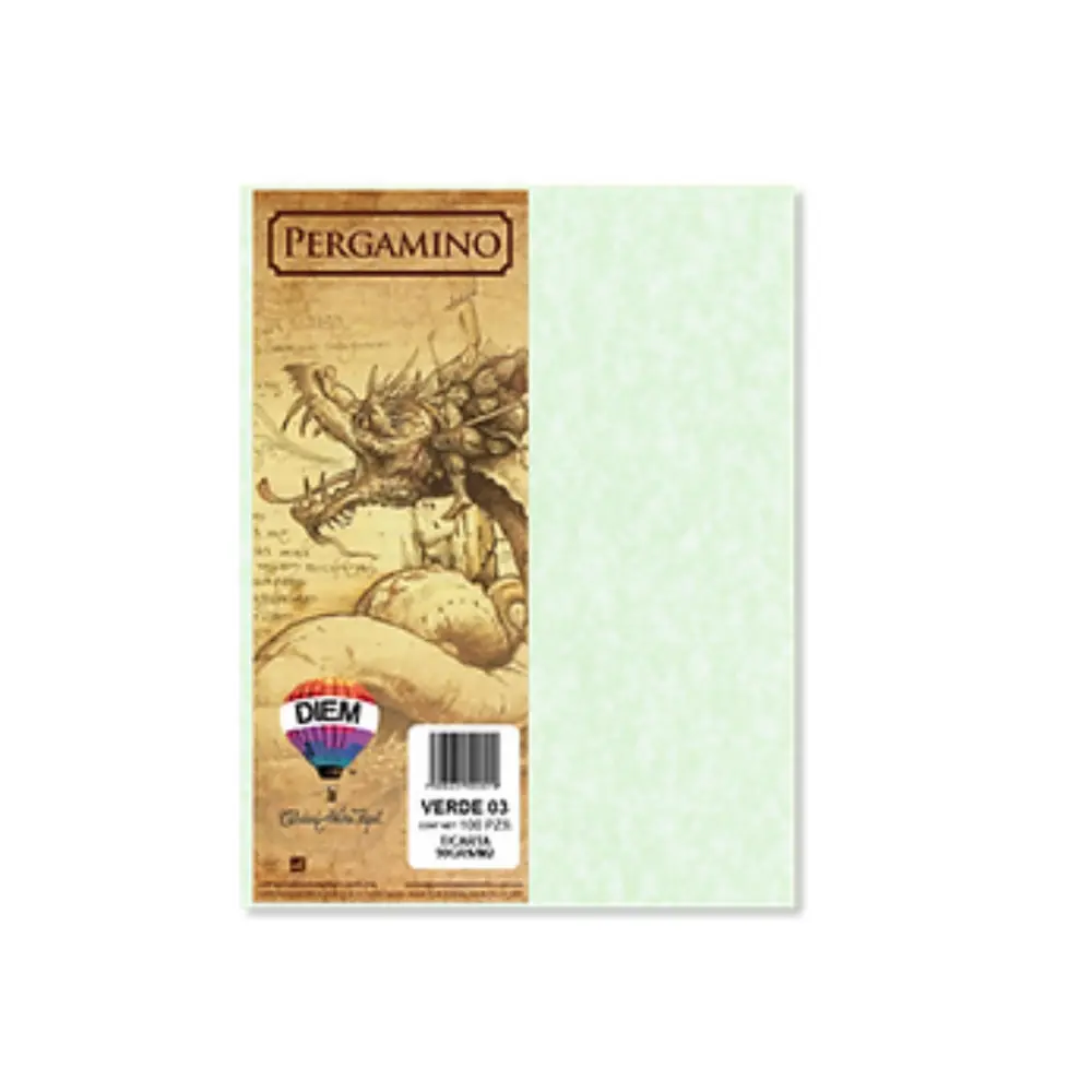 HOJA PERGAMINO DIEM T/CARTA C/100 03-VERDE