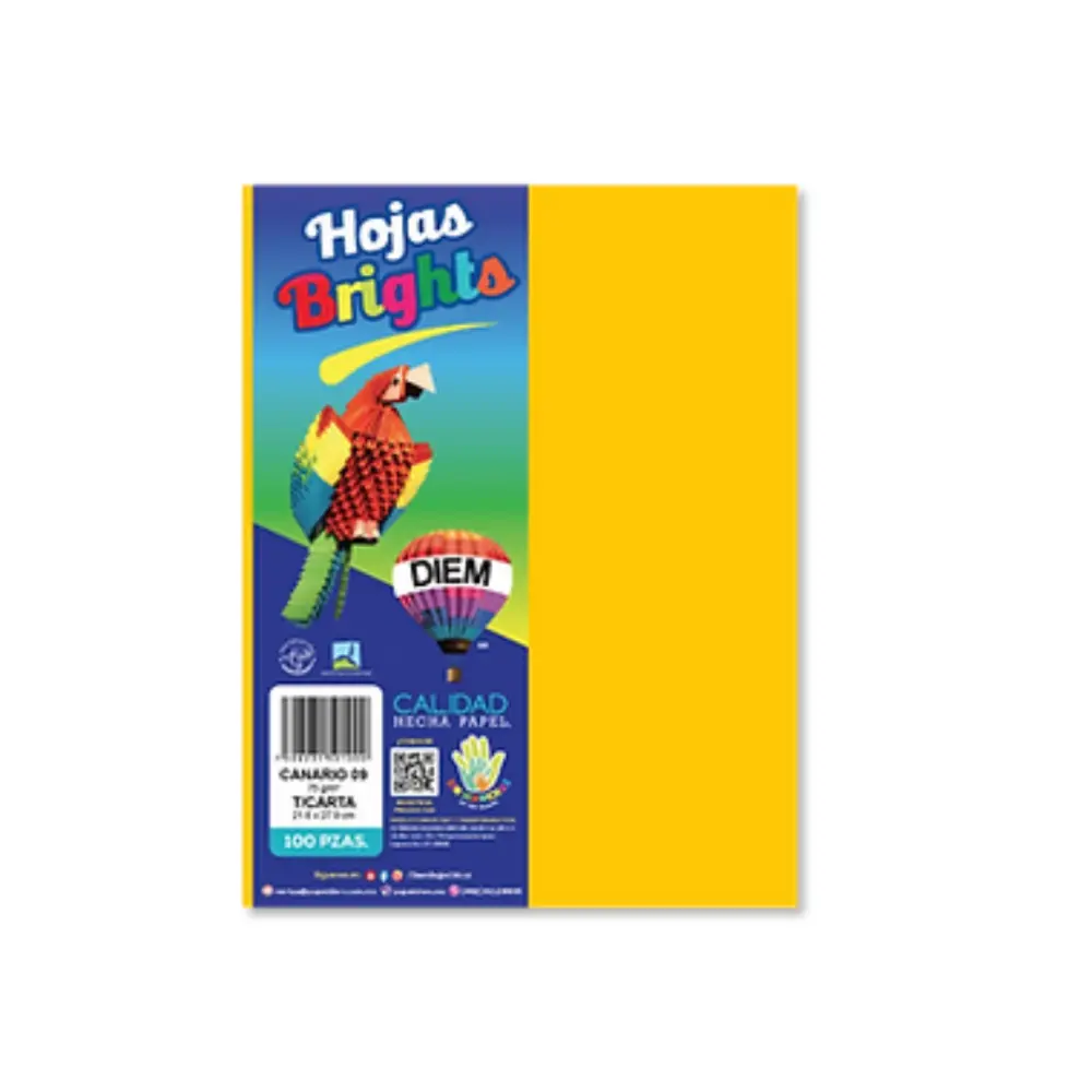 PAPEL DIEM CARTA BRIGHTS PTE. C/100 09 CANARIO