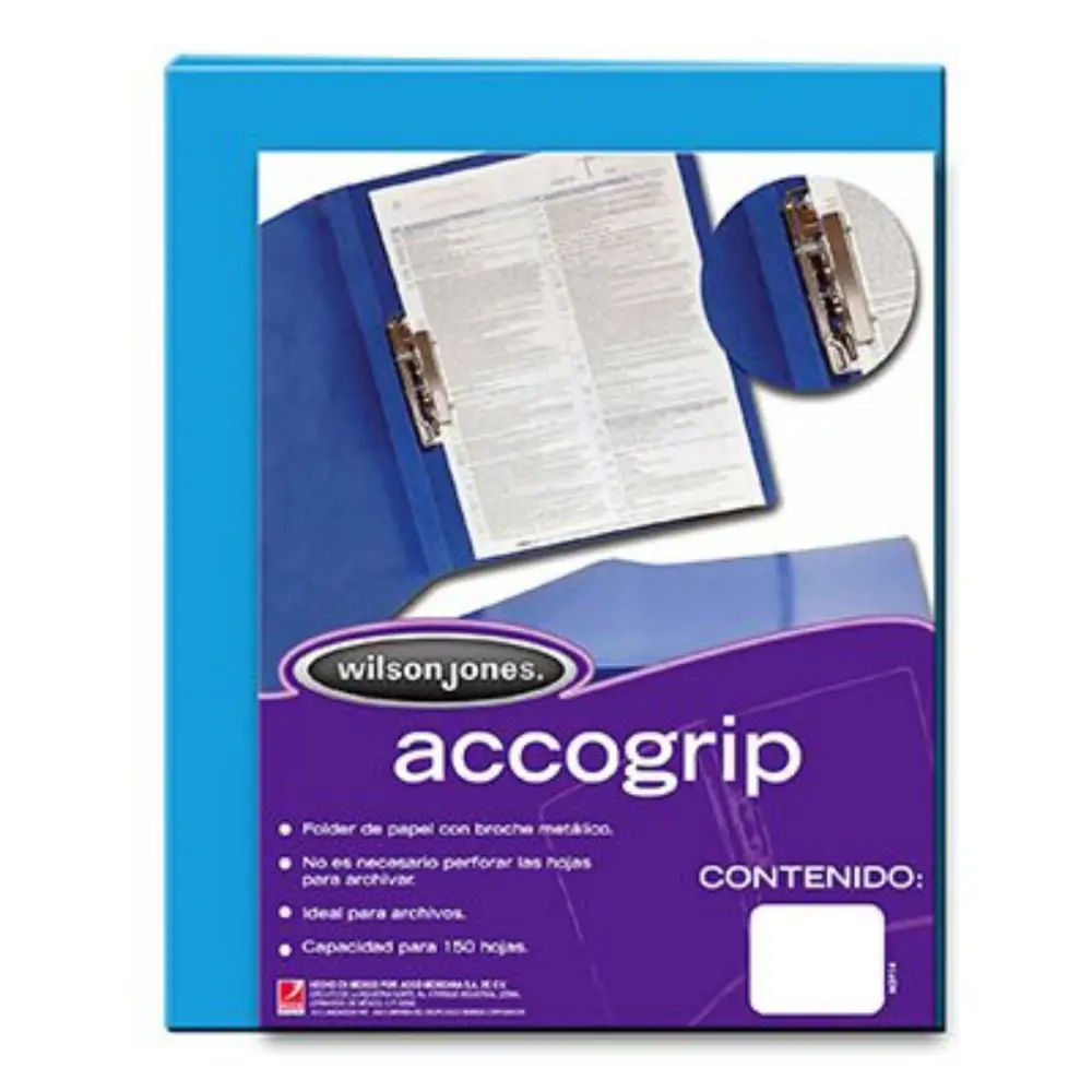 FOLDER ACCOGRIP CON PALANCA P0967 CARTA AZUL CLARO
