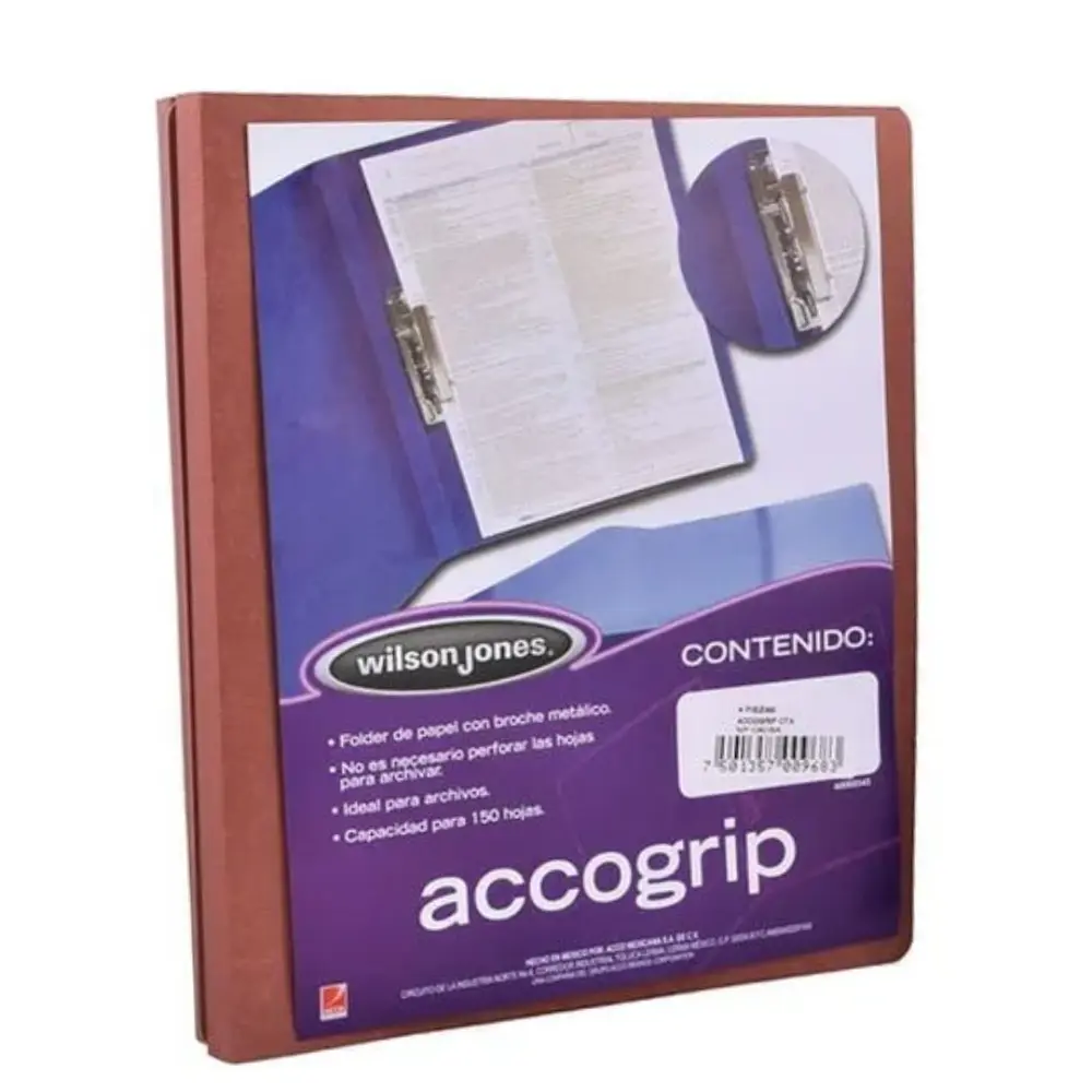 FOLDER ACCOGRIP CON PALANCA P0968 CARTA CAOBA