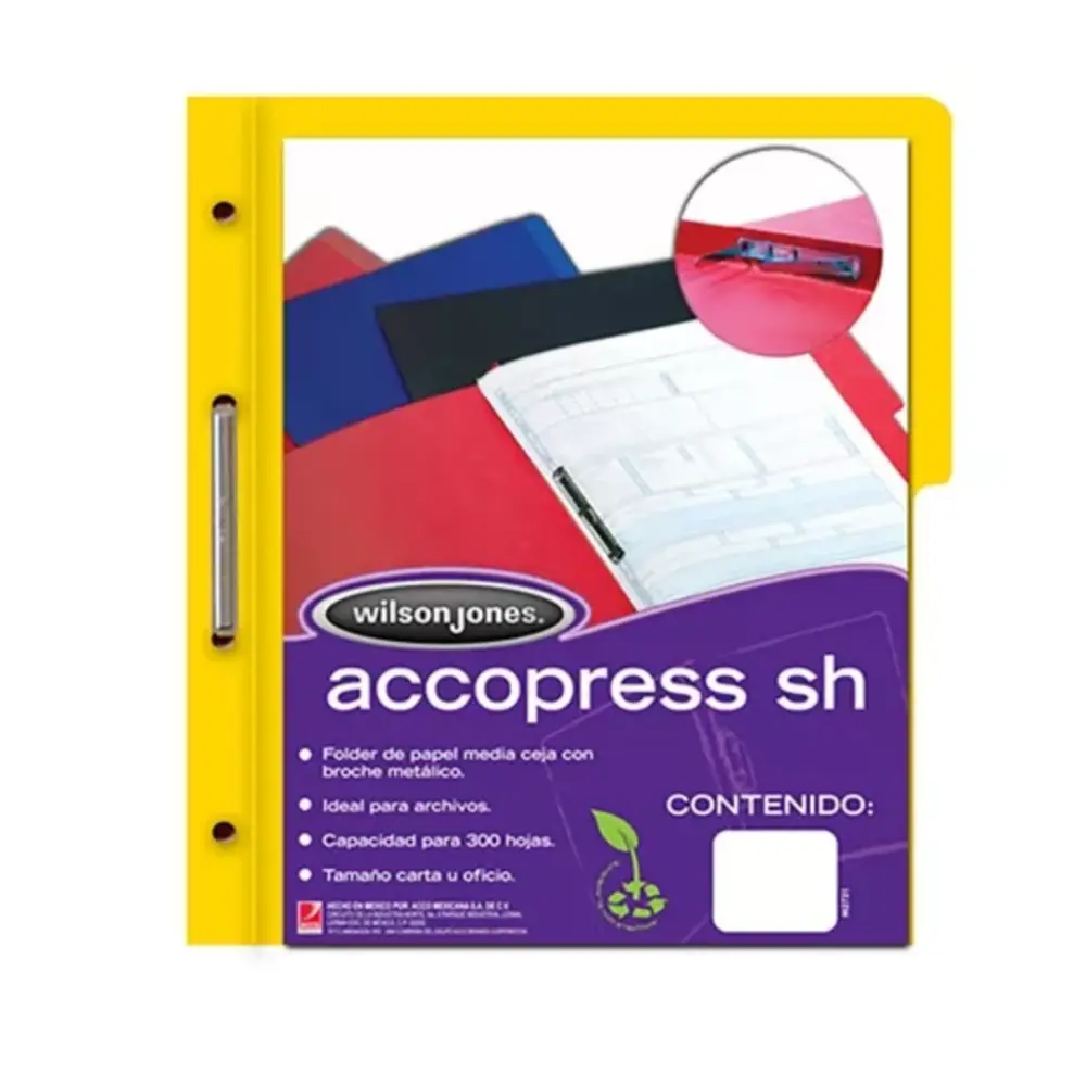 FOLDER ACCOPRESS C/BROCHE CARTA P4552 AMARILLO