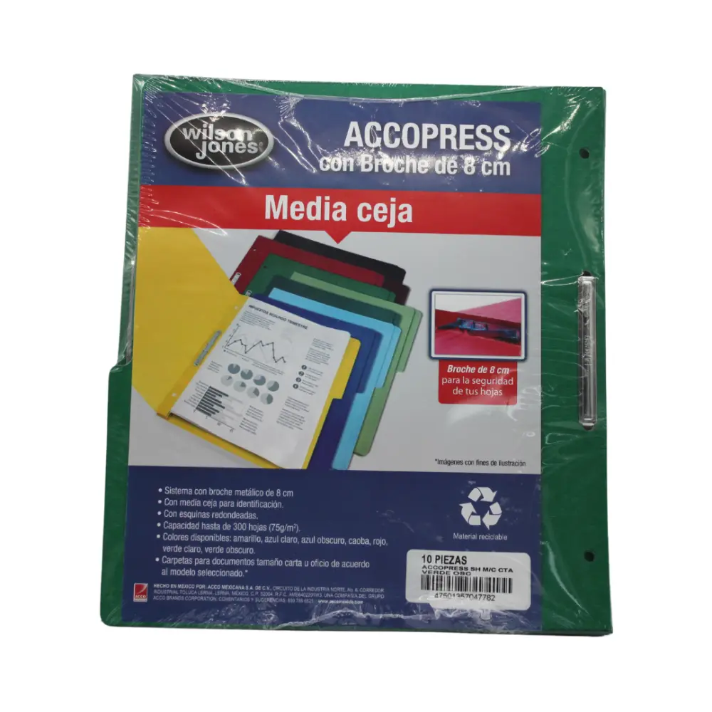 FOLDER ACCOPRESS C/BROCHE CARTA P4778 VERDE OBSCURO