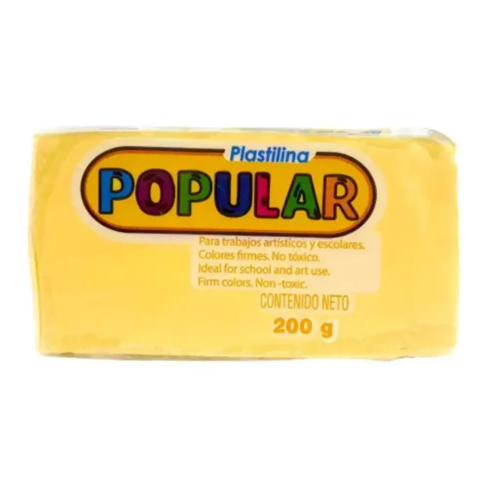 PLASTILINA POPULAR 200 GRS AMARILLA