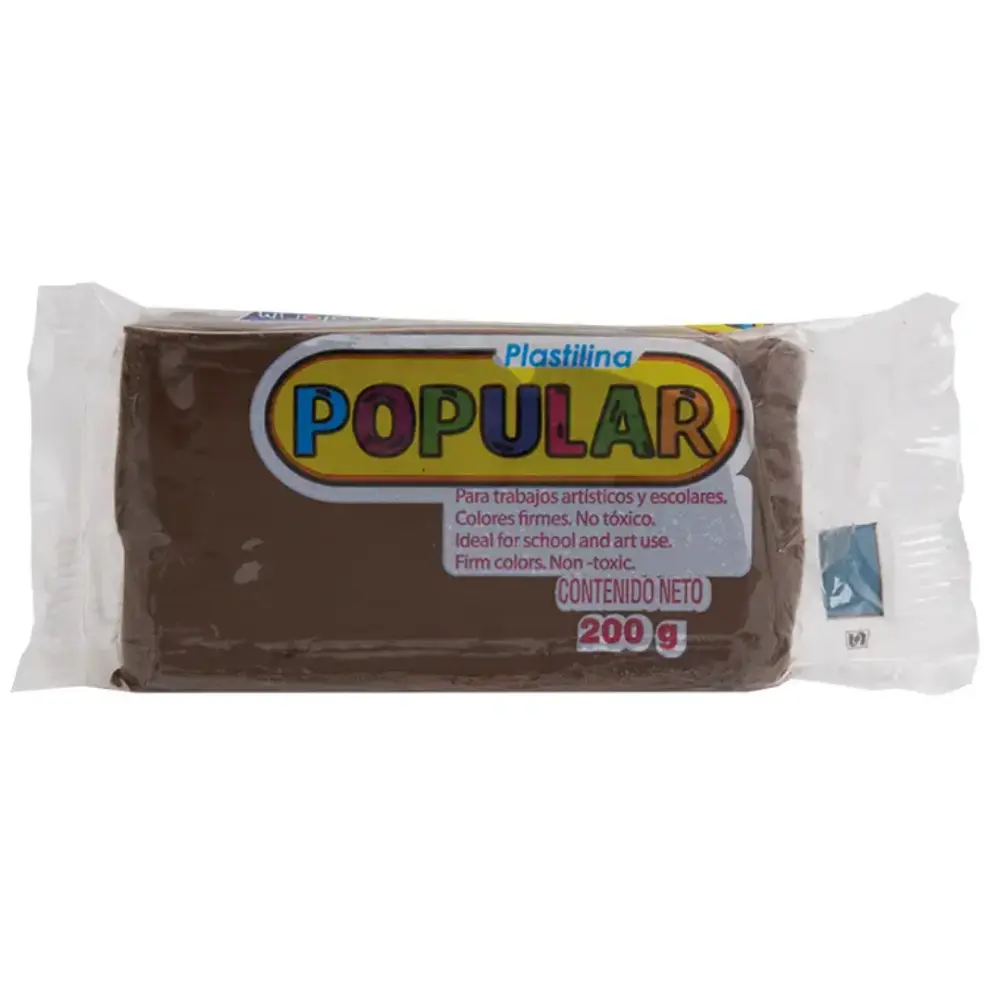 PLASTILINA POPULAR 200 GRS CAFE