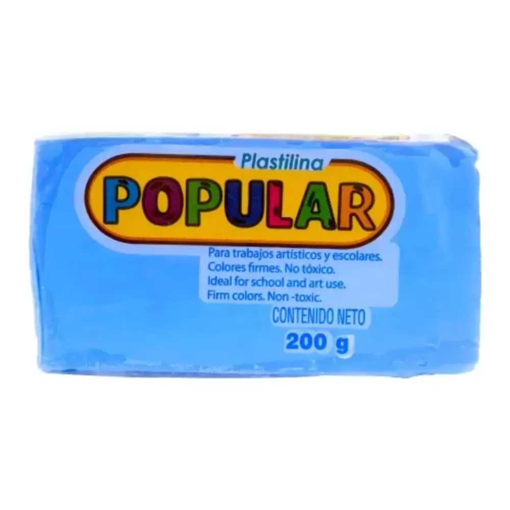 PLASTILINA POPULAR 200 GRS AZUL CLARO