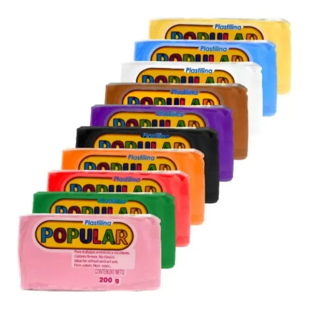 PLASTILINA POPULAR 200 GRS VERDE OBSCURO - Image 2