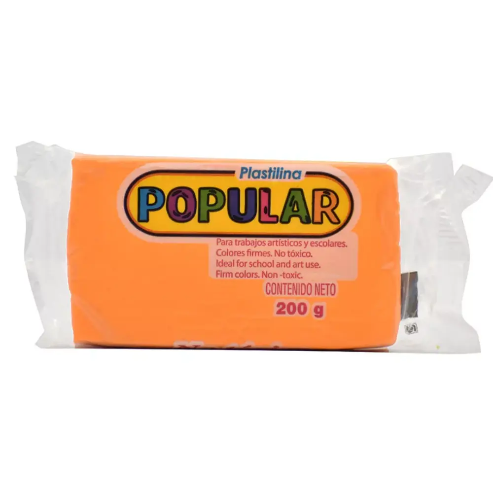 PLASTILINA FLUORECENTE 200 GRS NARANJA