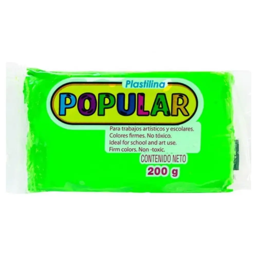 PLASTILINA FLUORECENTE 200 GRS VERDE