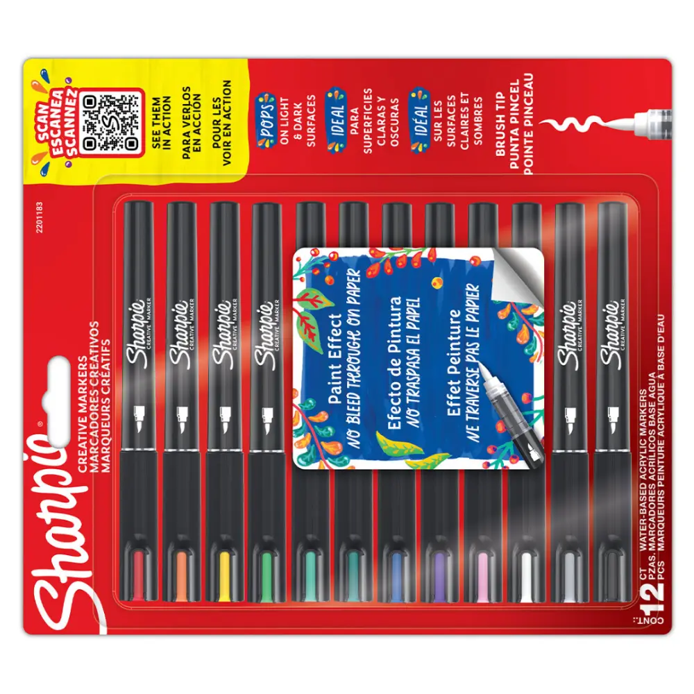 MARCADOR SHARPIE ACRILIC PUNTA REDONDA C/12 PZAS. - Image 2
