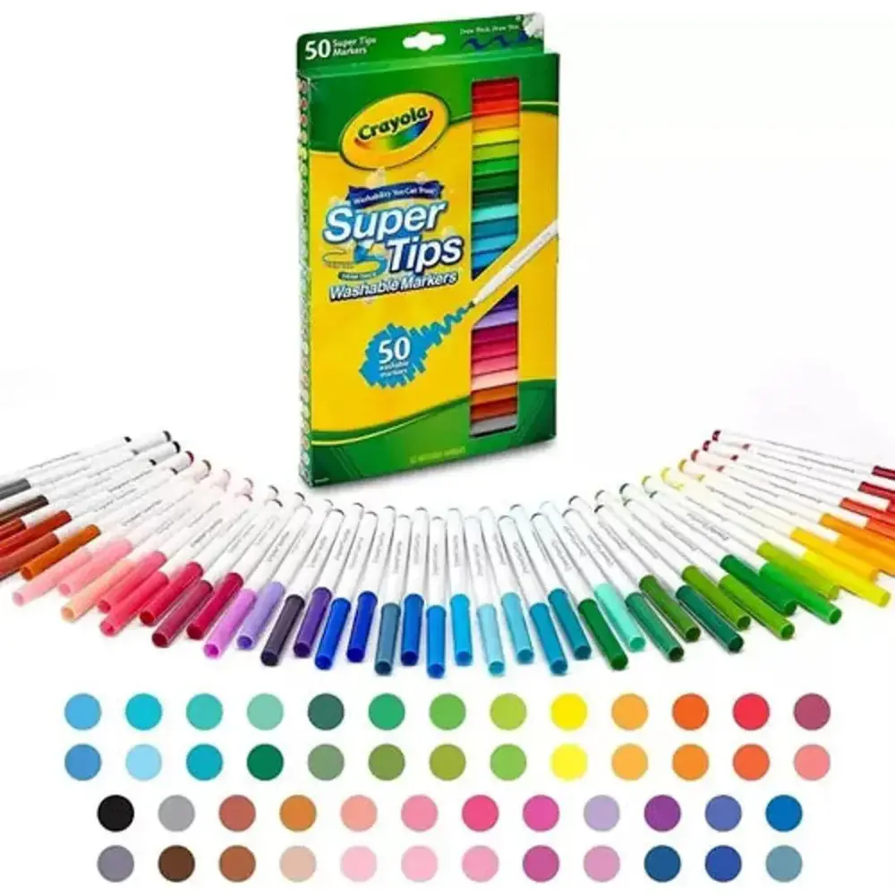 PLUMONES CRAYOLA SUPER TIPS ESTUCHE C/50 PZAS. - Image 2