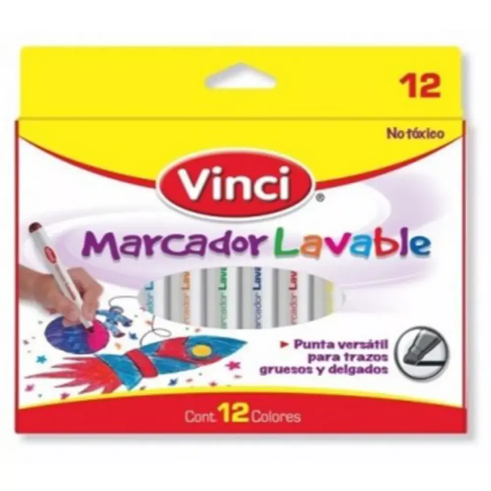 MARCADOR VINCI LAVABLE GRUESO PTE. C/12 PZAS - Image 2
