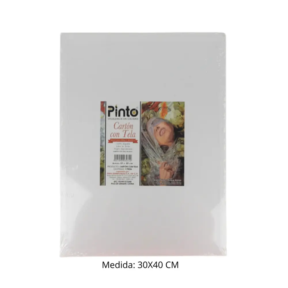CARTON CON TELA BLANCO PINTO (30X40)cm 300664