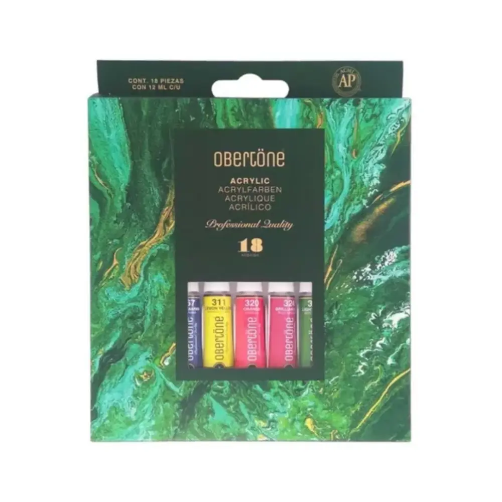SET C/18 TUBOS ACRILICO 12mL OBERTONE PROFESSIONAL QUALITY 300842