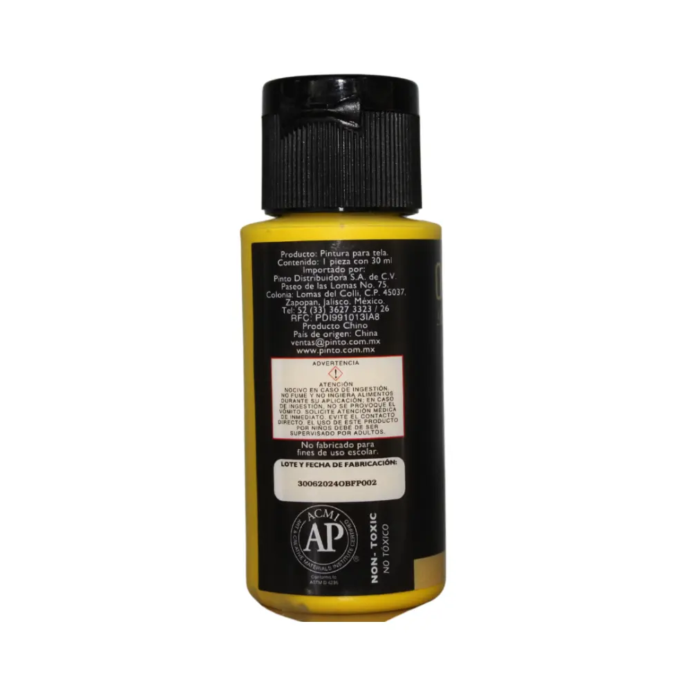 902 AMARILLO SOLAR 30ml PINTURA TEXTIL OBERTONE 301032 - Image 3