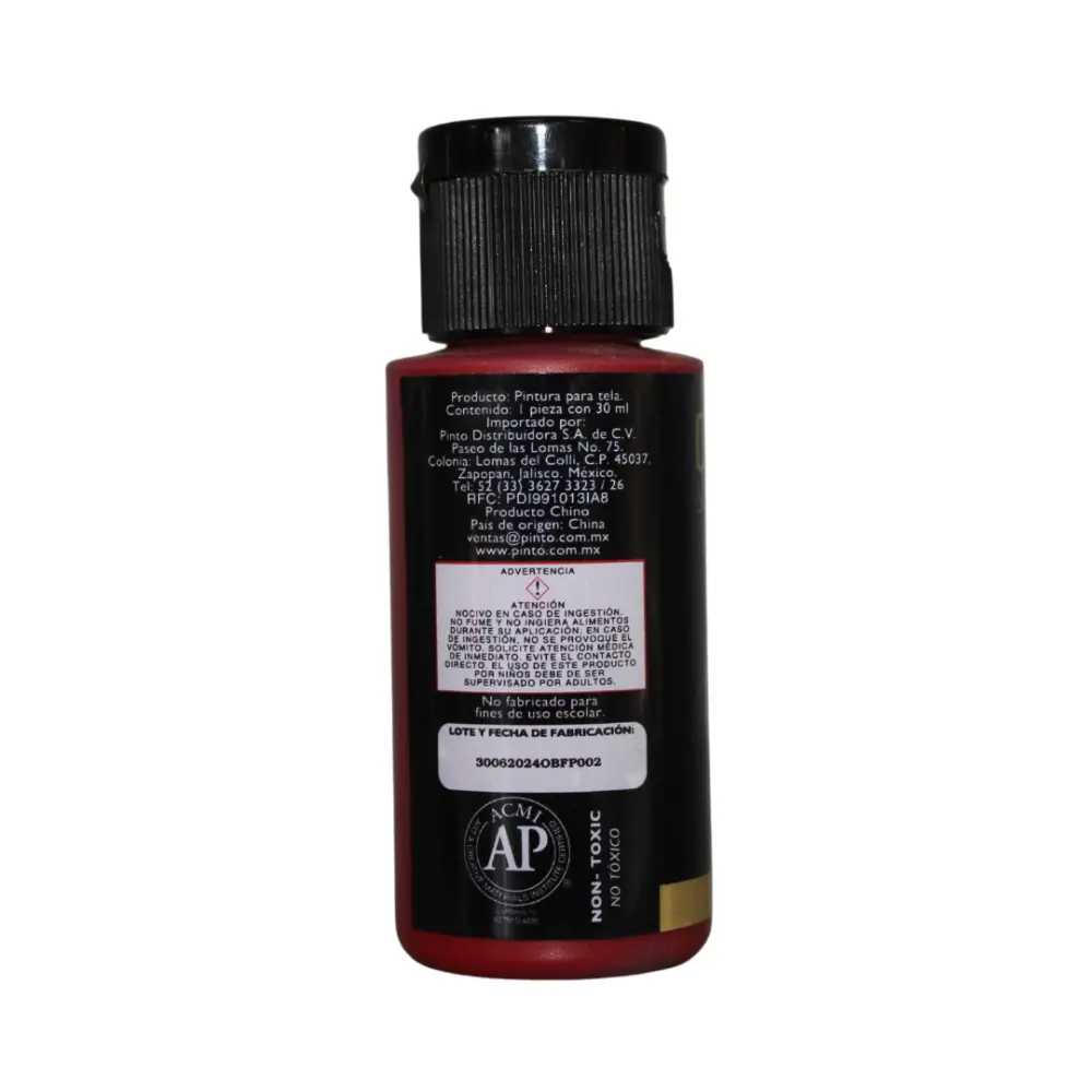 921 ROJO GRANNA 30ml PINTURA TEXTIL OBERTONE 301046 - Image 3
