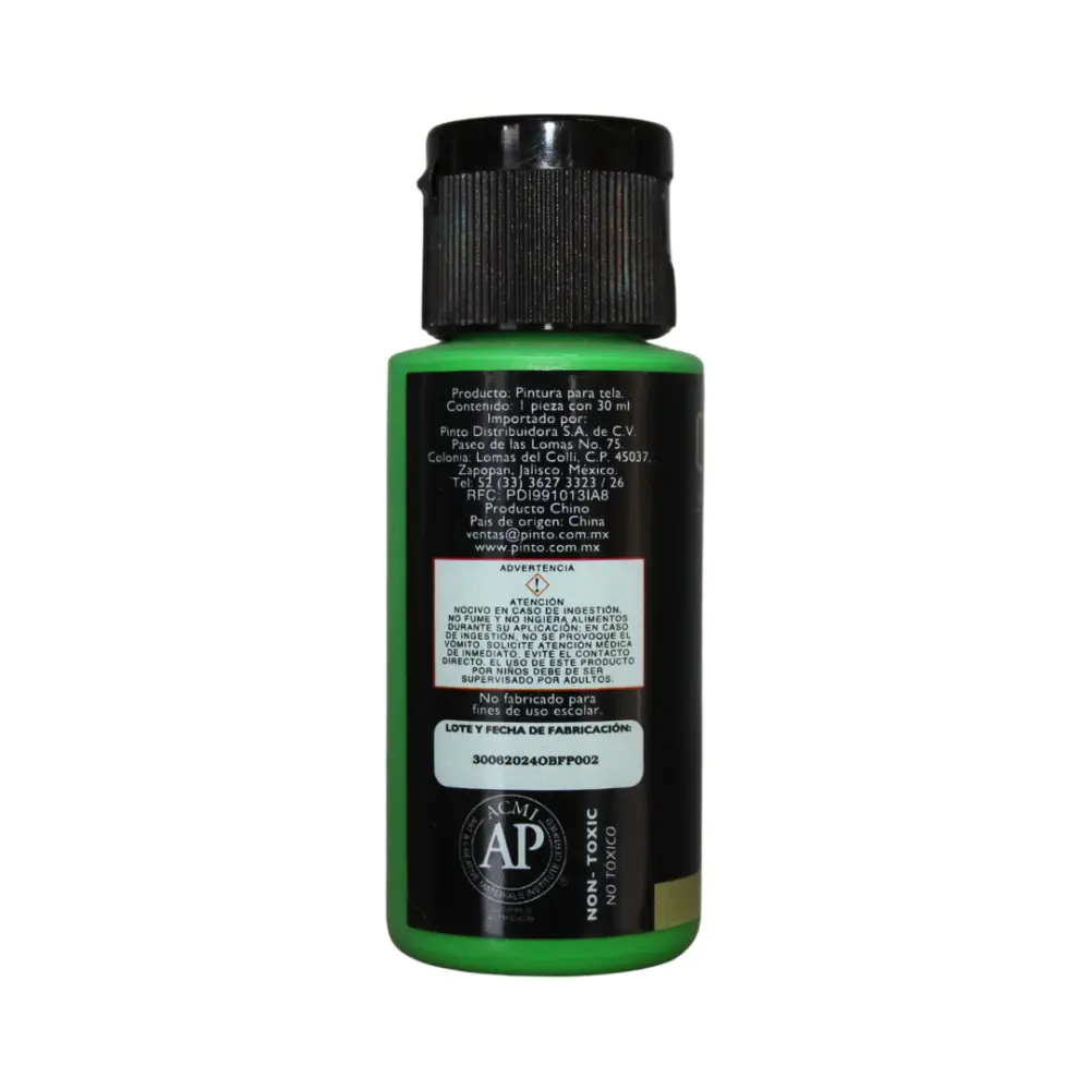 980 VERDE NEON 30ml PINTURA TEXTIL OBERTONE 301116 - Image 3