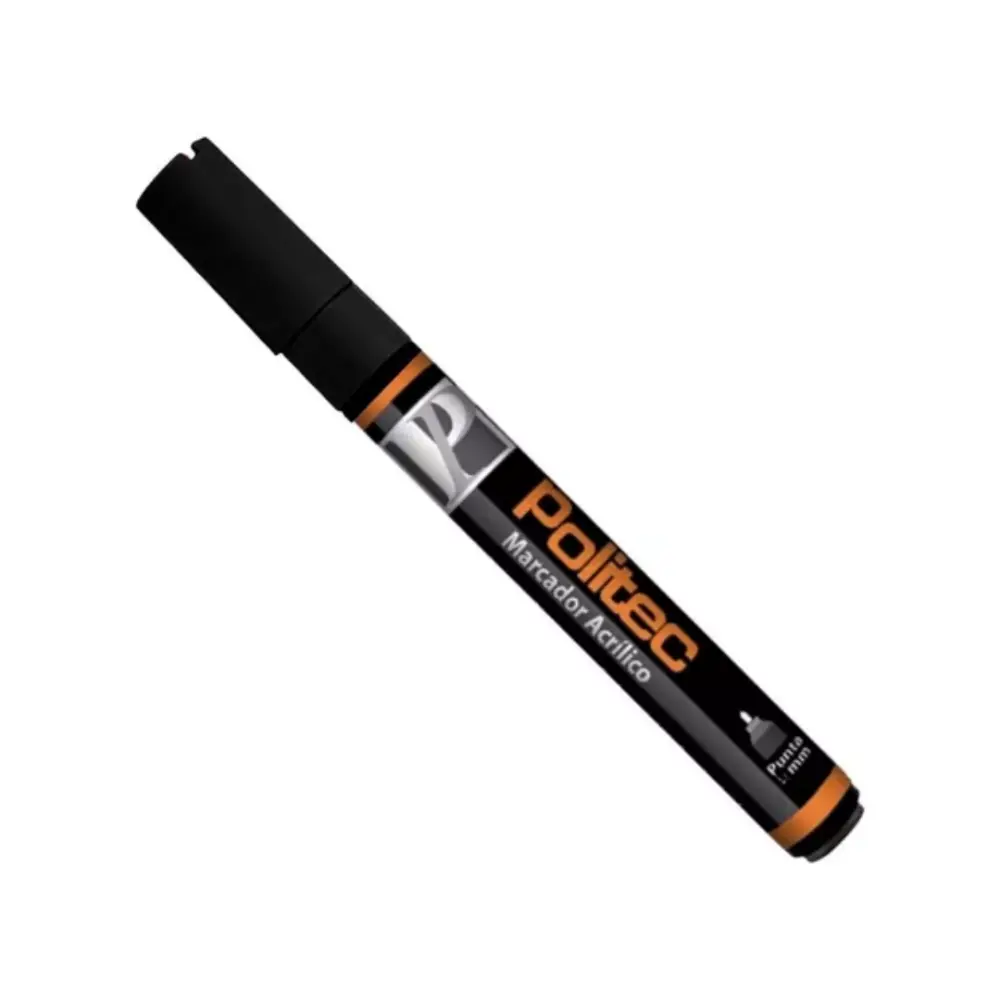 Marcador acrilico Politec 4 mm Negro Intenso 302 301600