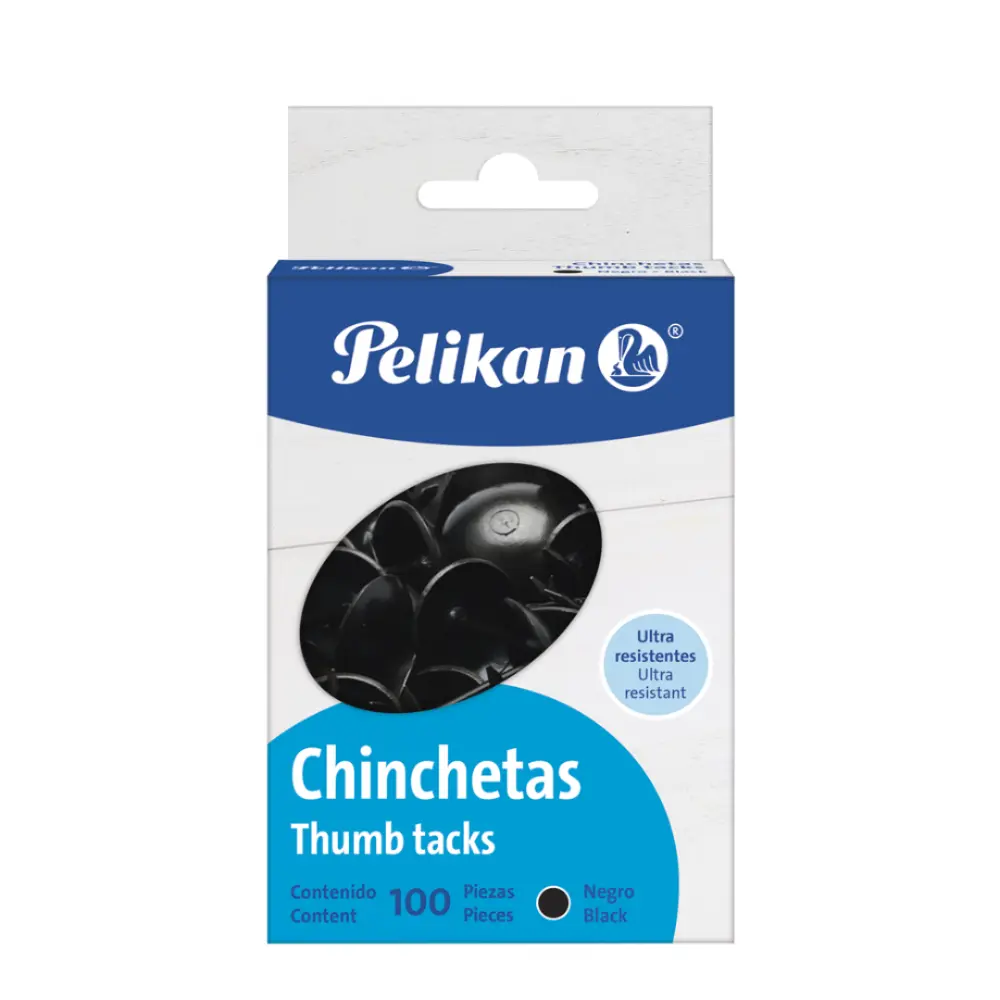 CHINCHES PELIKAN NEGRO     CAJA C/100 PZAS.