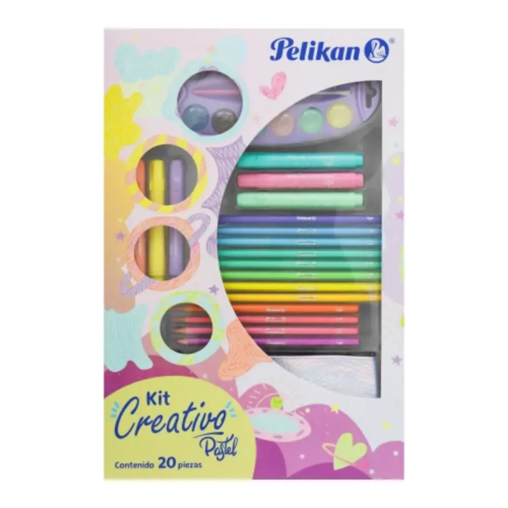 KIT CREATIVO PELIKAN PASTEL C/20 PZAS.